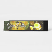 Gele Orchids Tropische Bloemen Bureau Naambordje (Voorkant)