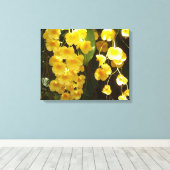 Gele Orchids Tropische Bloemen Canvas Afdruk (Insitu (Houten vloer))