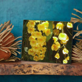 Gele Orchids Tropische Bloemen Fotoplaat (Zijkant)