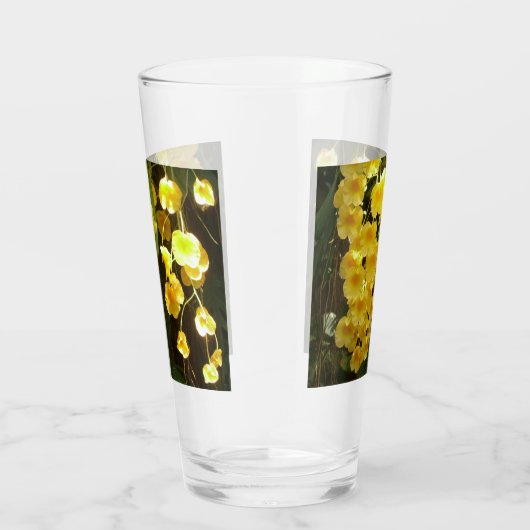 Gele Orchids Tropische Bloemen Glas (Rechts)