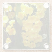 Gele Orchids Tropische Bloemen Glazen Onderzetter (Achterkant)