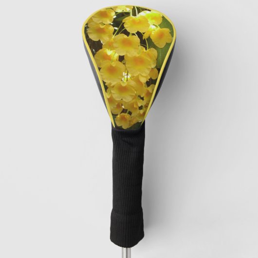 Gele Orchids Tropische Bloemen Golfheadcover (Voorkant)