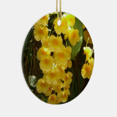 Gele Orchids Tropische Bloemen Keramisch Ornament (Rechts)