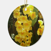Gele Orchids Tropische Bloemen Keramisch Ornament (Links)