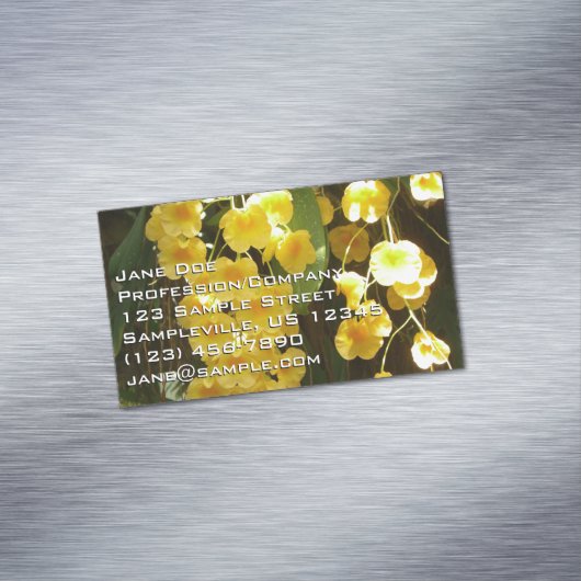Gele Orchids Tropische Bloemen Magnetisch Visitekaartje (Voorbeeld)
