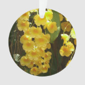 Gele Orchids Tropische Bloemen Ornament (voorkant)