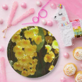 Gele Orchids Tropische Bloemen Papieren Bordje (Feest)