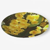 Gele Orchids Tropische Bloemen Papieren Bordje (Gekanteld)