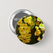 Gele Orchids Tropische Bloemen Ronde Button 5,7 Cm (Voorkant /achterkant)