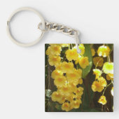 Gele Orchids Tropische Bloemen Sleutelhanger (Voorkant)