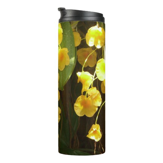 Gele Orchids Tropische Bloemen Thermosbeker (Geroteerd rechts)
