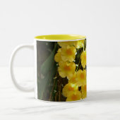 Gele Orchids Tropische Bloemen Tweekleurige Koffiemok (Links)