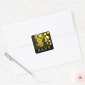 Gele Orchids Tropische Bloemen Vierkante Sticker (Envelop)