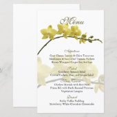  Gele Orchids Wedding Menu Kaart (Voorkant / Achterkant)