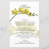  Gele Orchids Wedding Menu Kaart (Voorkant)