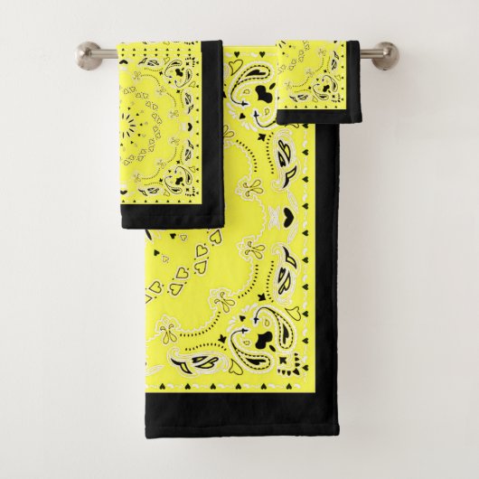 Gele oriëntaalse ontwerp bad handdoek (Insitu)