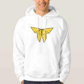 Gele Origami Vlinder Mannen Hoodie (Voorkant)