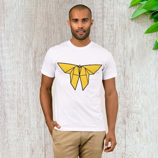 Gele Origami vlinder Mannen T-shirt