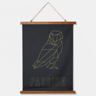 Gele origami zou poster bevestigen. hangend wandkleed