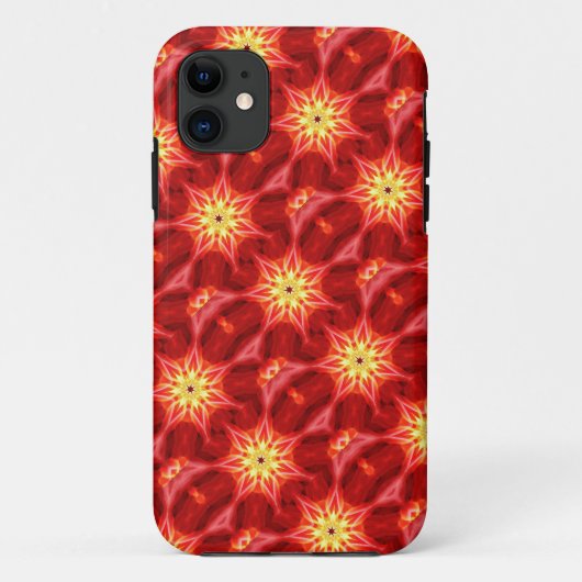 gele ornamenten op rood Case-Mate iPhone case (Achterkant)