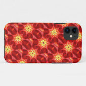 gele ornamenten op rood Case-Mate iPhone case (Achterkant (horizontaal))
