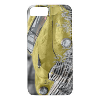 gele oude autotelefoon draagtas 	iPhone 8/7 hoesje