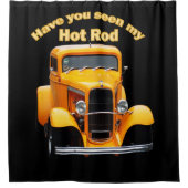 Gele oude roadster met voorruiten gehakt douchegordijn (Voorkant)