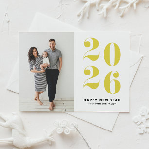 Gele oude Typografie 2022 Foto Happy New Year Feestdagenkaart