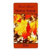 gele paardebladeren ahornsiroop bliksetiket etiket (Voorkant)