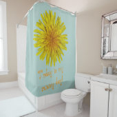 Gele Paardebloem Bloem elke tekst op elke kleur Douchegordijn (In situ)