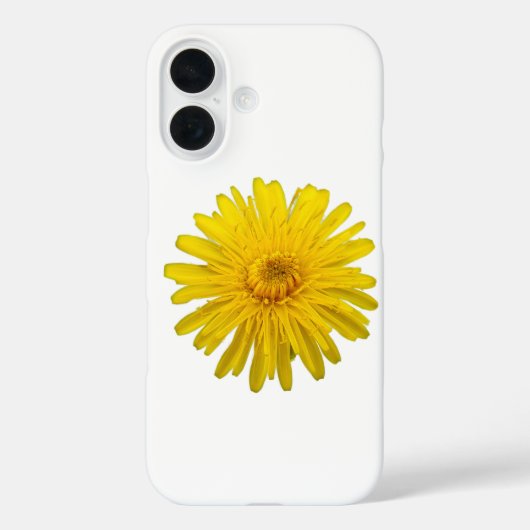 Gele Paardebloem – Uitsnede Foto Witte iPhone Case (Achterkant)