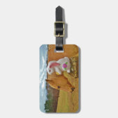 Gele paarden, lenteskonijn bagagelabel (Voorkant verticaal)