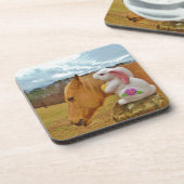 Gele paarden, lenteskonijn bier onderzetter (Linkerzijde)