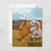 Gele paarden, lenteskonijn briefkaart (Voorkant / Achterkant)