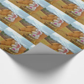 Gele paarden, lenteskonijn cadeaupapier (Hoek)