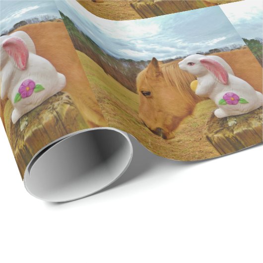 Gele paarden, lenteskonijn cadeaupapier (Rol Hoek)