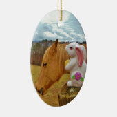 Gele paarden, lenteskonijn keramisch ornament (Rechts)