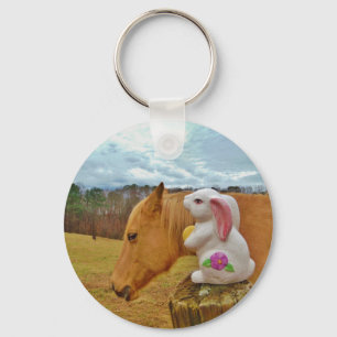 Gele paarden, lenteskonijn sleutelhanger