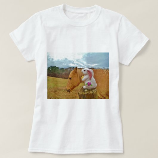 Gele paarden, lenteskonijn t-shirt (Design voorkant)