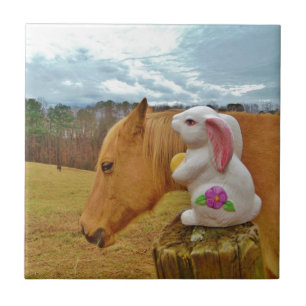 Gele paarden, lenteskonijn tegeltje