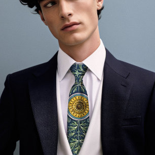 Gele Paardenbloem Droom: Victoriaans Era Floral Ma Stropdas