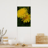 Gele Paardenbloem Grafische Art Print. Poster (Keuken)