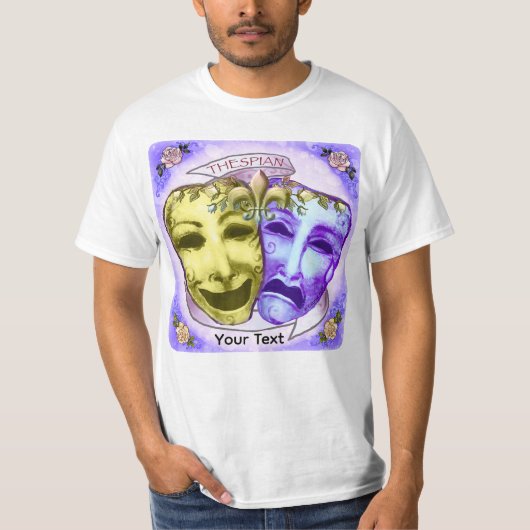Gele Paarse Actormaskers T-shirt (Voorkant)