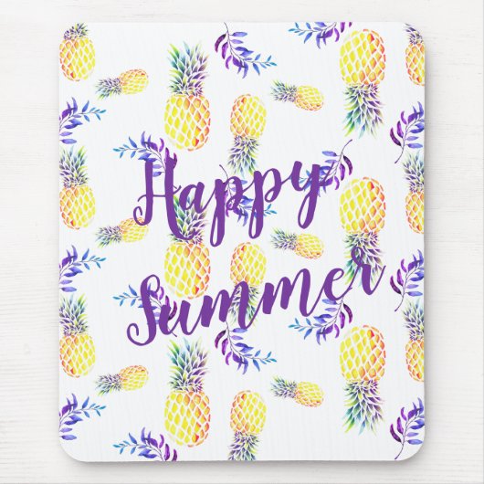 GELE & PAARSE ANANAS HAPPY SUMMER MUISMAT (Voorkant)