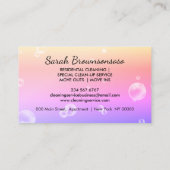 Gele Paarse Cartoon Dienstmeid Huis Schoonmaak Ser Visitekaartje (Achterkant)