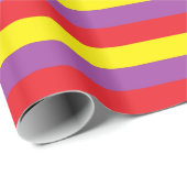 Gele, Paarse en rode strepen Cadeaupapier (Rol Hoek)