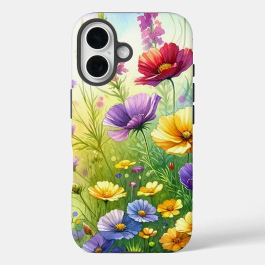 Gele, Paarse en rode wilde bloemen botanisch Case-Mate iPhone Case (Achterkant)