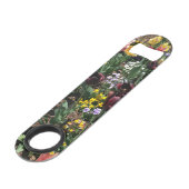 Gele, Paarse en witte bloemen Speed Flessenopener (Voorkant Gekanteld)