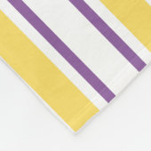 Gele, paarse en witte snoepjes strepen fleece deken (Hoek)