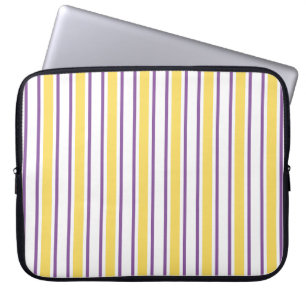 Gele, paarse en witte snoepjes strepen laptop sleeve